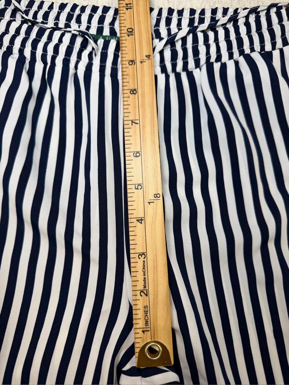 Lauren Ralph Lauren Petite Striped Pull-On Pants Navy White Size 8P - Picture 10 of 11